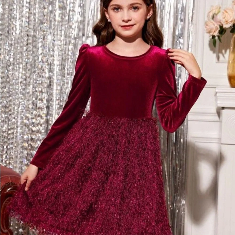 SHEIN Red Velvet girls dress size 9